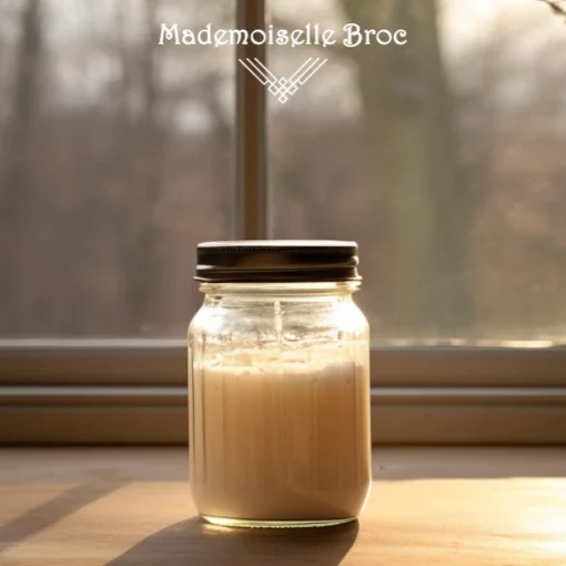 Photographie d'un pot en verre transparent rempli d'une crème beige, pour illustrer cet article sur la fabrication d'un déodorant naturel solide maison